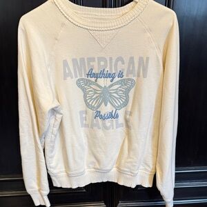 American Eagle Cream Lived-In Sweatshirt, size XS